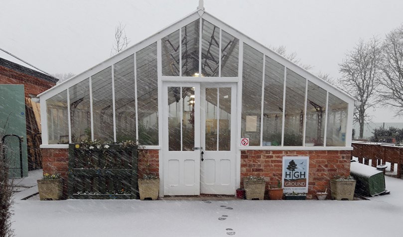 The greenhouse the day before the royal visit.