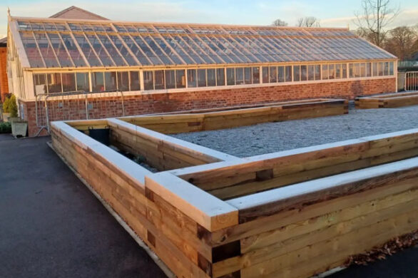 Greenhouse on a cold frosty morning